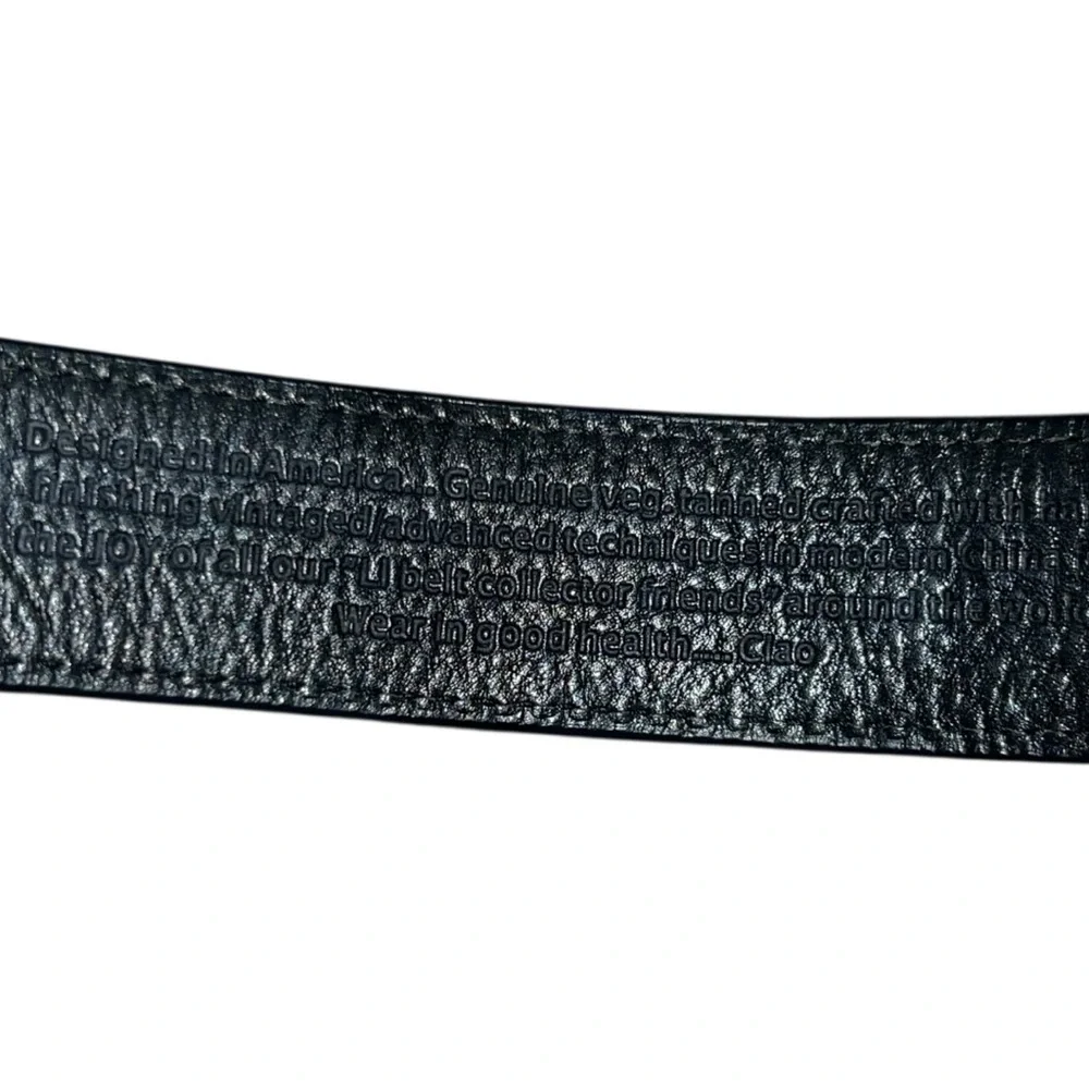 🖤 Leather Island by Bill Lavin‎ Belt w/ Decorative Marble-Style Buckle